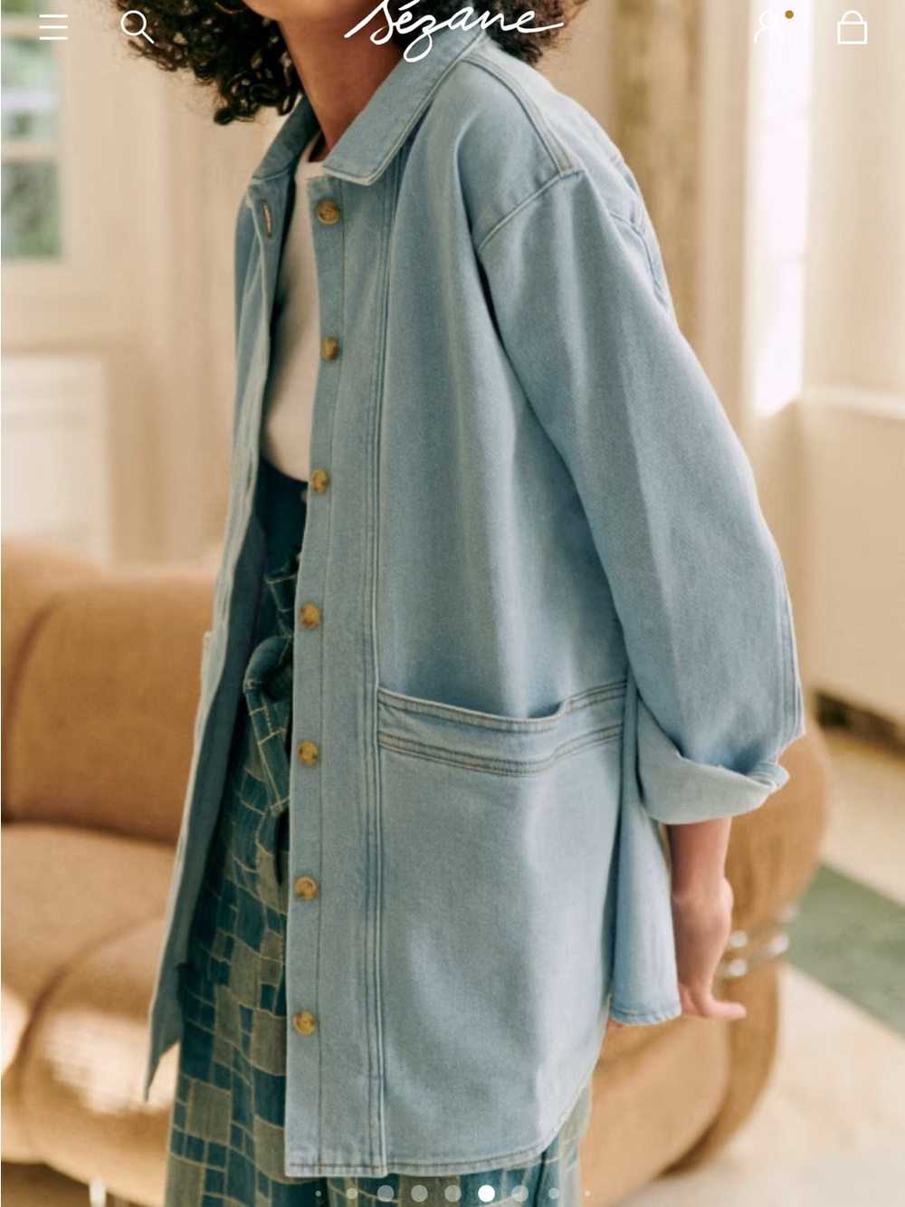 Sezane will jacket in snow blue
